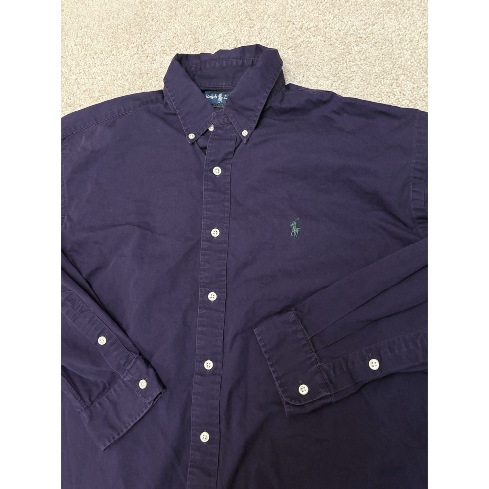VTG Y2K Polo Ralph Lauren Purple Blake Long Sleeve Button Down Shirt Preppy XL